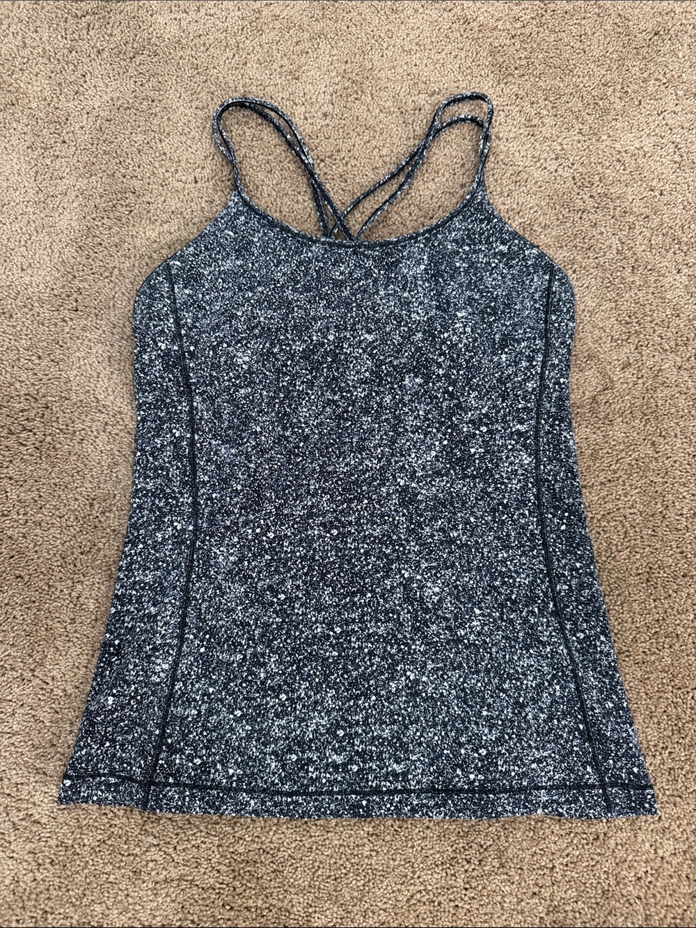 lululemon athletica Heathered black and white Crisscross Tank